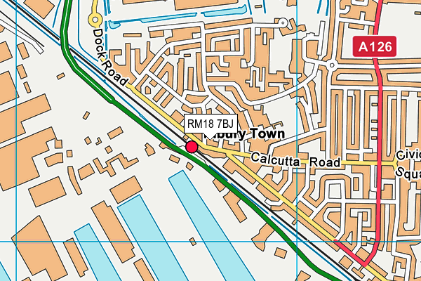 RM18 7BJ map - OS VectorMap District (Ordnance Survey) RM18 7BJ map - OS VectorMap District (Ordnance Survey)