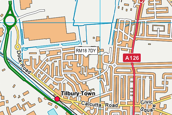 RM18 7DY map - OS VectorMap District (Ordnance Survey) RM18 7DY map - OS VectorMap District (Ordnance Survey)