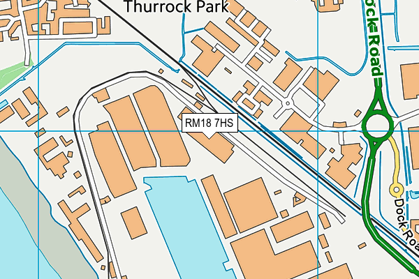 RM18 7HS map - OS VectorMap District (Ordnance Survey) RM18 7HS map - OS VectorMap District (Ordnance Survey)