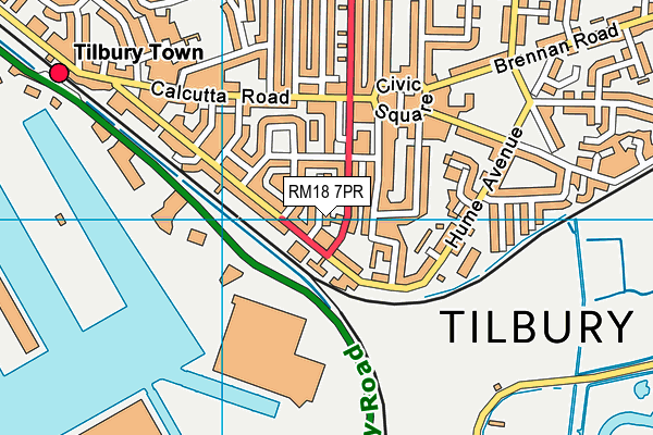RM18 7PR map - OS VectorMap District (Ordnance Survey) RM18 7PR map - OS VectorMap District (Ordnance Survey)