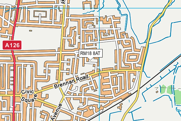 RM18 8AT map - OS VectorMap District (Ordnance Survey) RM18 8AT map - OS VectorMap District (Ordnance Survey)