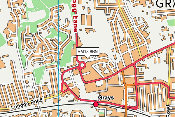 RM18 8BN map - OS VectorMap District (Ordnance Survey) RM18 8BN map - OS VectorMap District (Ordnance Survey)