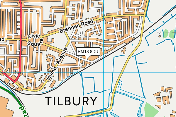 RM18 8DU map - OS VectorMap District (Ordnance Survey) RM18 8DU map - OS VectorMap District (Ordnance Survey)