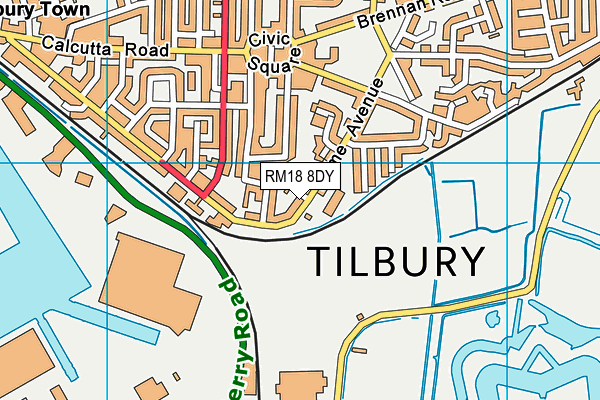 RM18 8DY map - OS VectorMap District (Ordnance Survey) RM18 8DY map - OS VectorMap District (Ordnance Survey)