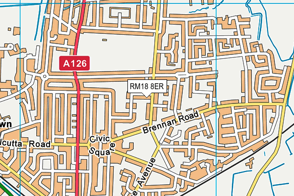 RM18 8ER map - OS VectorMap District (Ordnance Survey) RM18 8ER map - OS VectorMap District (Ordnance Survey)