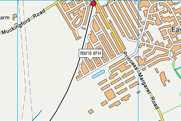 RM18 8FH map - OS VectorMap District (Ordnance Survey) RM18 8FH map - OS VectorMap District (Ordnance Survey)