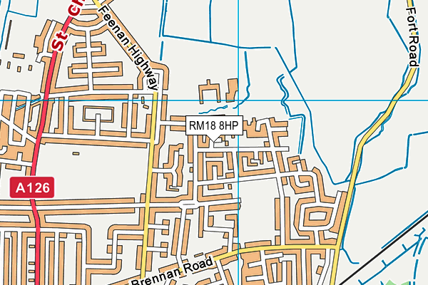 RM18 8HP map - OS VectorMap District (Ordnance Survey) RM18 8HP map - OS VectorMap District (Ordnance Survey)