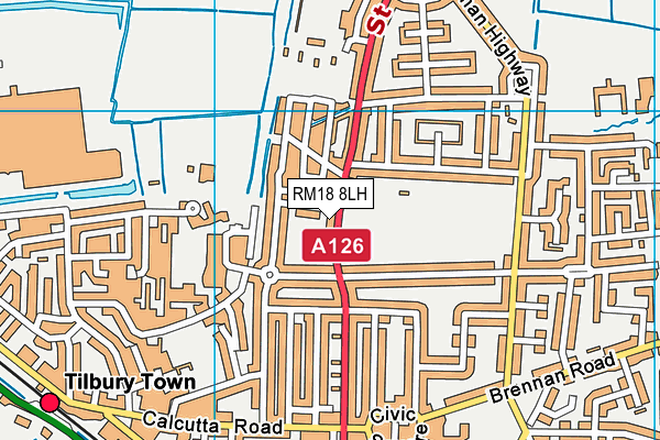 RM18 8LH map - OS VectorMap District (Ordnance Survey) RM18 8LH map - OS VectorMap District (Ordnance Survey)