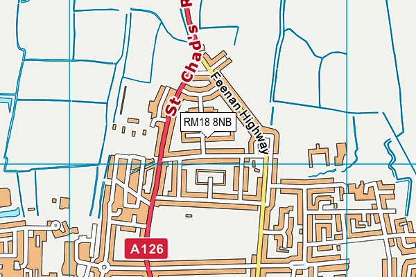 RM18 8NB map - OS VectorMap District (Ordnance Survey) RM18 8NB map - OS VectorMap District (Ordnance Survey)