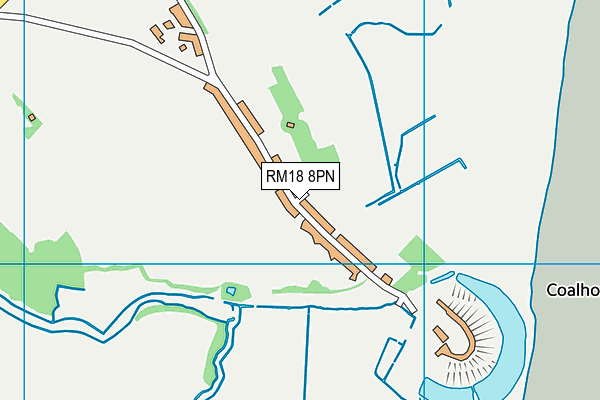 RM18 8PN map - OS VectorMap District (Ordnance Survey) RM18 8PN map - OS VectorMap District (Ordnance Survey)