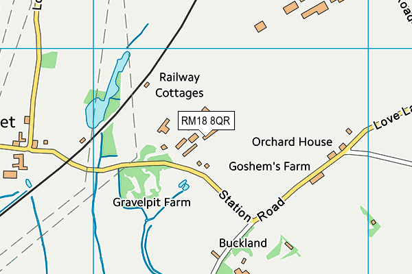 RM18 8QR map - OS VectorMap District (Ordnance Survey) RM18 8QR map - OS VectorMap District (Ordnance Survey)