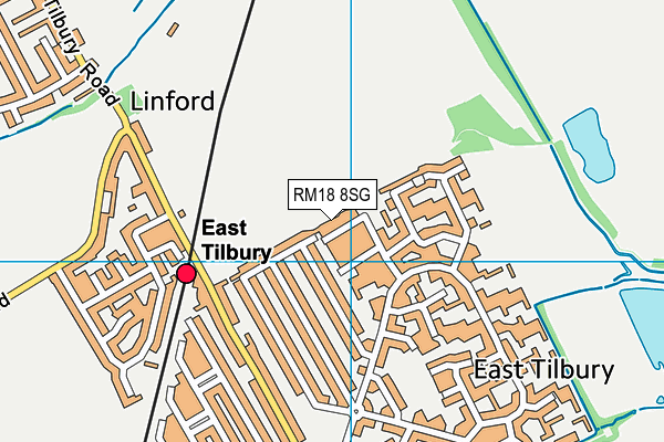 RM18 8SG map - OS VectorMap District (Ordnance Survey) RM18 8SG map - OS VectorMap District (Ordnance Survey)