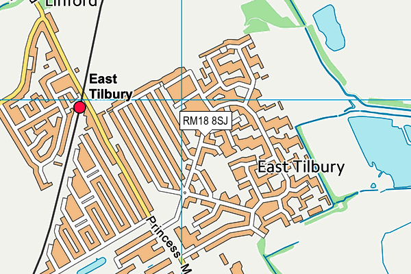RM18 8SJ map - OS VectorMap District (Ordnance Survey) RM18 8SJ map - OS VectorMap District (Ordnance Survey)