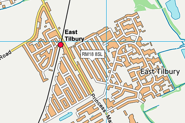 RM18 8SL map - OS VectorMap District (Ordnance Survey) RM18 8SL map - OS VectorMap District (Ordnance Survey)