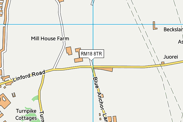 RM18 8TR map - OS VectorMap District (Ordnance Survey)