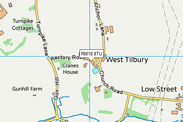 RM18 8TU map - OS VectorMap District (Ordnance Survey) RM18 8TU map - OS VectorMap District (Ordnance Survey)