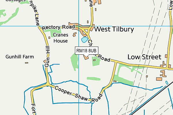RM18 8UB map - OS VectorMap District (Ordnance Survey) RM18 8UB map - OS VectorMap District (Ordnance Survey)