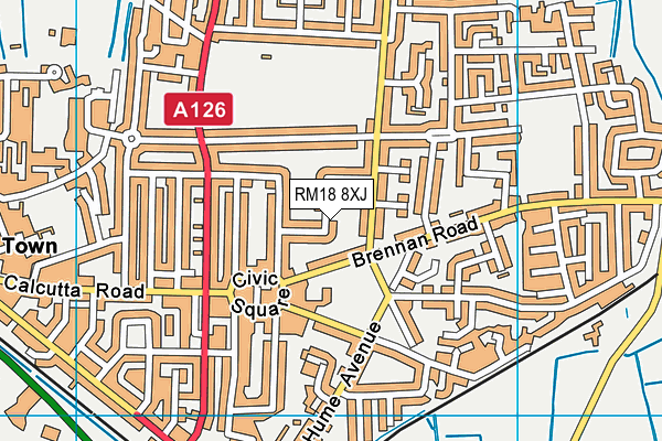 RM18 8XJ map - OS VectorMap District (Ordnance Survey) RM18 8XJ map - OS VectorMap District (Ordnance Survey)