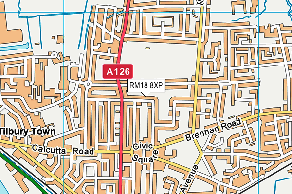 RM18 8XP map - OS VectorMap District (Ordnance Survey) RM18 8XP map - OS VectorMap District (Ordnance Survey)