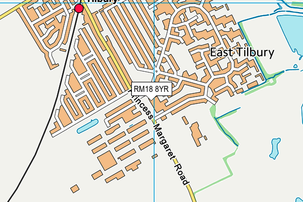 RM18 8YR map - OS VectorMap District (Ordnance Survey) RM18 8YR map - OS VectorMap District (Ordnance Survey)