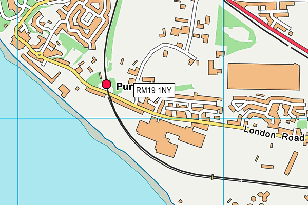 RM19 1NY map - OS VectorMap District (Ordnance Survey) RM19 1NY map - OS VectorMap District (Ordnance Survey)