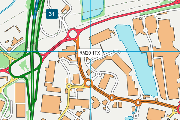 RM20 1TX map - OS VectorMap District (Ordnance Survey) RM20 1TX map - OS VectorMap District (Ordnance Survey)
