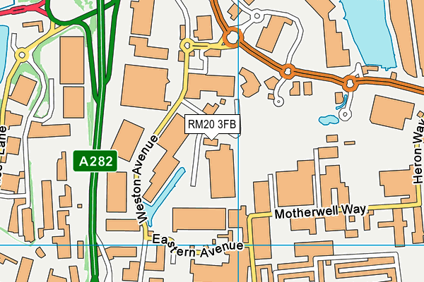 RM20 3FB map - OS VectorMap District (Ordnance Survey) RM20 3FB map - OS VectorMap District (Ordnance Survey)