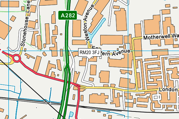 RM20 3FJ map - OS VectorMap District (Ordnance Survey) RM20 3FJ map - OS VectorMap District (Ordnance Survey)