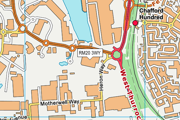RM20 3WY map - OS VectorMap District (Ordnance Survey) RM20 3WY map - OS VectorMap District (Ordnance Survey)