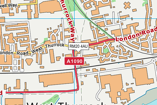 RM20 4AU map - OS VectorMap District (Ordnance Survey) RM20 4AU map - OS VectorMap District (Ordnance Survey)