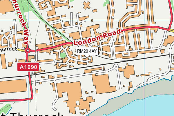 RM20 4AY map - OS VectorMap District (Ordnance Survey) RM20 4AY map - OS VectorMap District (Ordnance Survey)