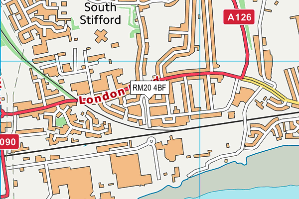 RM20 4BF map - OS VectorMap District (Ordnance Survey) RM20 4BF map - OS VectorMap District (Ordnance Survey)