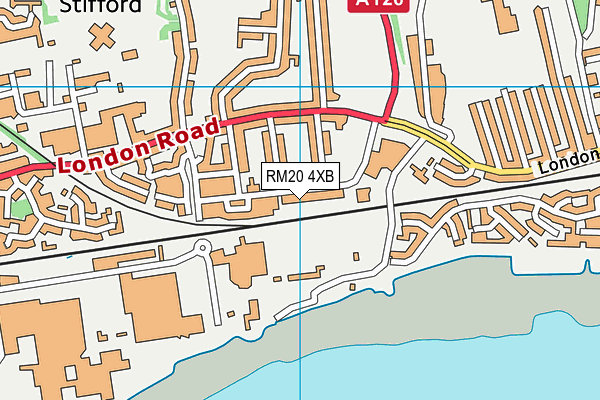 RM20 4XB map - OS VectorMap District (Ordnance Survey) RM20 4XB map - OS VectorMap District (Ordnance Survey)