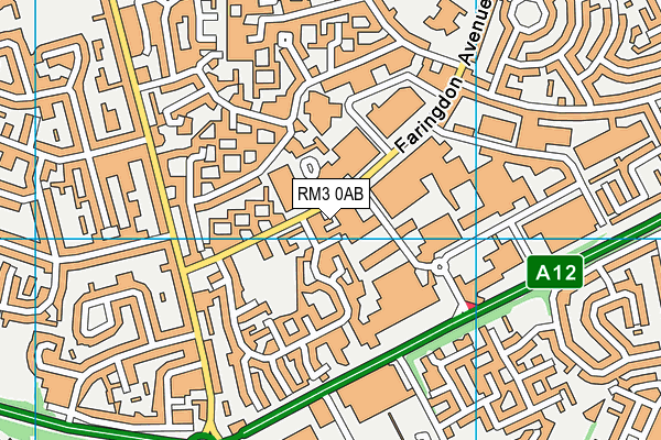 RM3 0AB map - OS VectorMap District (Ordnance Survey) RM3 0AB map - OS VectorMap District (Ordnance Survey)