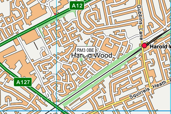 RM3 0BE map - OS VectorMap District (Ordnance Survey) RM3 0BE map - OS VectorMap District (Ordnance Survey)