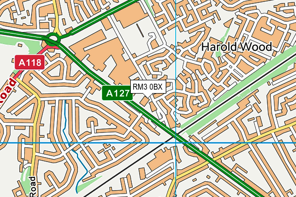 RM3 0BX map - OS VectorMap District (Ordnance Survey) RM3 0BX map - OS VectorMap District (Ordnance Survey)