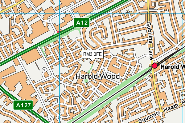 RM3 0FE map - OS VectorMap District (Ordnance Survey) RM3 0FE map - OS VectorMap District (Ordnance Survey)
