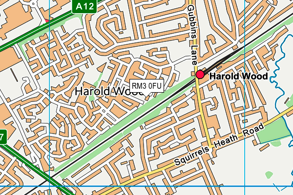 RM3 0FU map - OS VectorMap District (Ordnance Survey) RM3 0FU map - OS VectorMap District (Ordnance Survey)