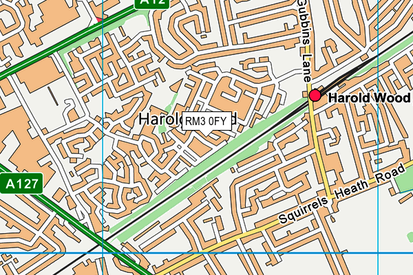 RM3 0FY map - OS VectorMap District (Ordnance Survey) RM3 0FY map - OS VectorMap District (Ordnance Survey)