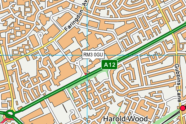 RM3 0GU map - OS VectorMap District (Ordnance Survey) RM3 0GU map - OS VectorMap District (Ordnance Survey)