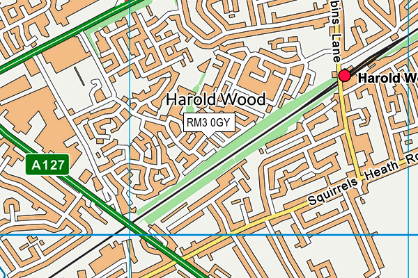 RM3 0GY map - OS VectorMap District (Ordnance Survey) RM3 0GY map - OS VectorMap District (Ordnance Survey)