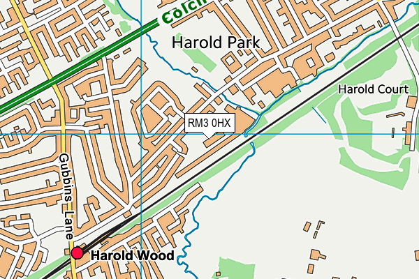 RM3 0HX map - OS VectorMap District (Ordnance Survey) RM3 0HX map - OS VectorMap District (Ordnance Survey)