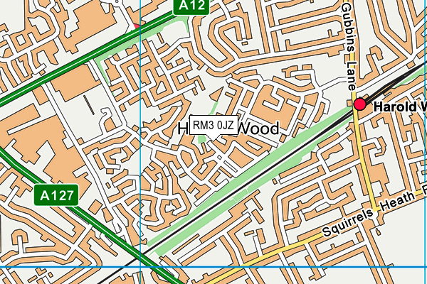 RM3 0JZ map - OS VectorMap District (Ordnance Survey) RM3 0JZ map - OS VectorMap District (Ordnance Survey)