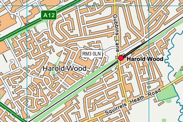 RM3 0LN map - OS VectorMap District (Ordnance Survey) RM3 0LN map - OS VectorMap District (Ordnance Survey)