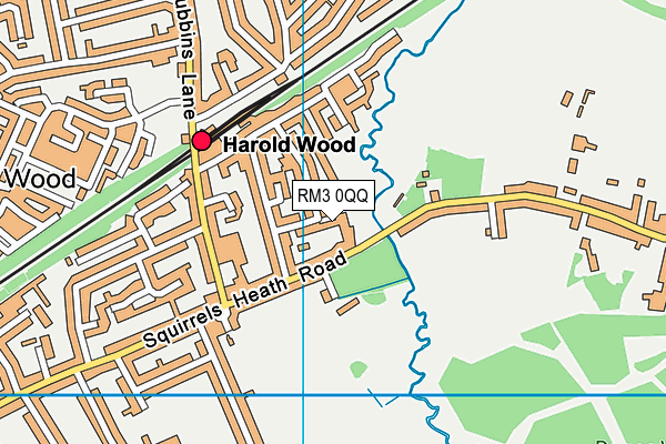 RM3 0QQ map - OS VectorMap District (Ordnance Survey) RM3 0QQ map - OS VectorMap District (Ordnance Survey)