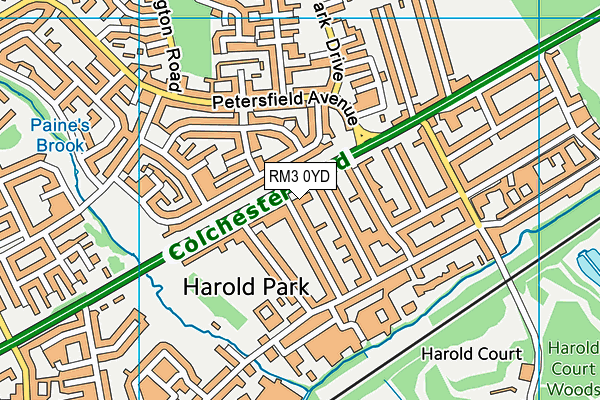 RM3 0YD map - OS VectorMap District (Ordnance Survey) RM3 0YD map - OS VectorMap District (Ordnance Survey)