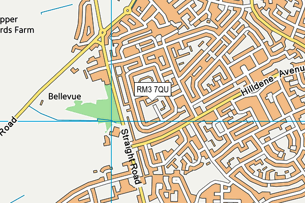 RM3 7QU map - OS VectorMap District (Ordnance Survey) RM3 7QU map - OS VectorMap District (Ordnance Survey)