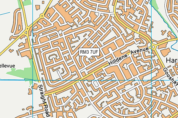 RM3 7UF map - OS VectorMap District (Ordnance Survey) RM3 7UF map - OS VectorMap District (Ordnance Survey)