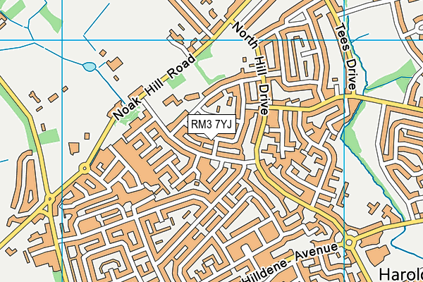RM3 7YJ map - OS VectorMap District (Ordnance Survey) RM3 7YJ map - OS VectorMap District (Ordnance Survey)