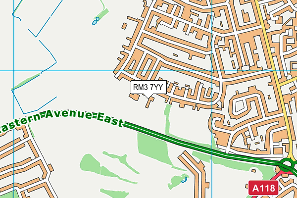 RM3 7YY map - OS VectorMap District (Ordnance Survey) RM3 7YY map - OS VectorMap District (Ordnance Survey)
